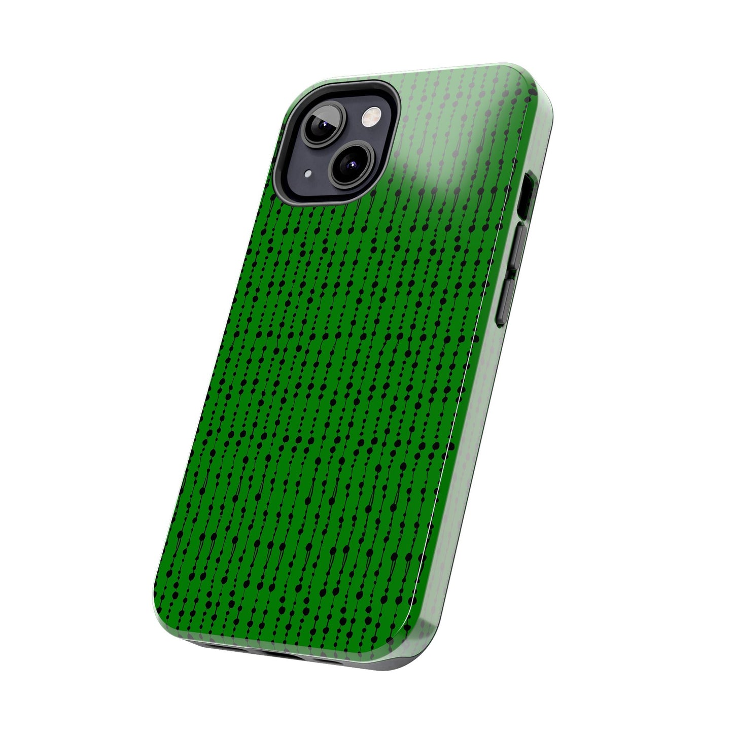 Beaded Curtain Green / Black Phone Case
