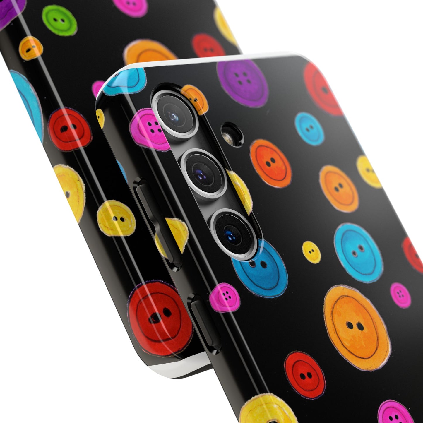 Button Dots Black Phone Case
