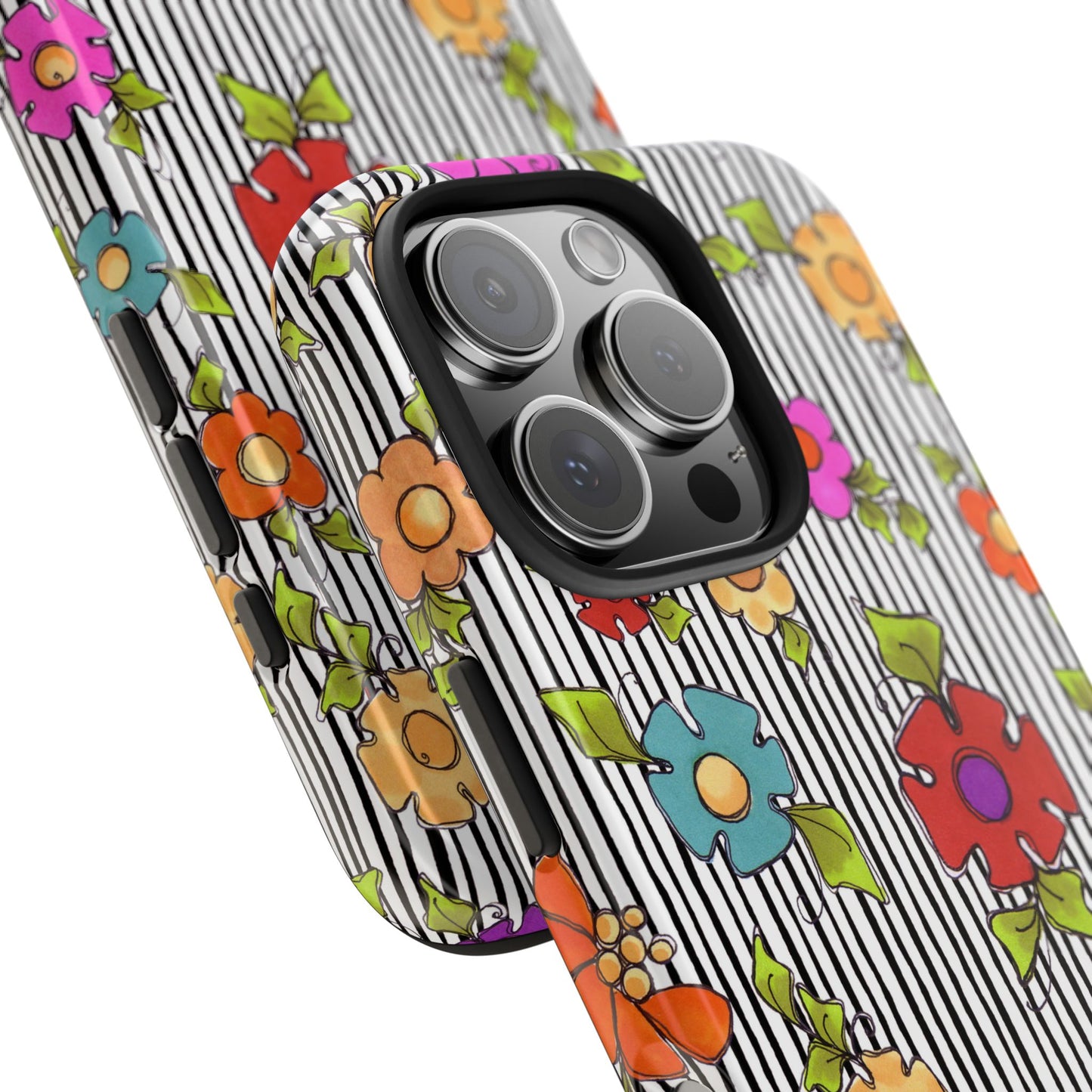 Dog Blooms White / Black Phone Case