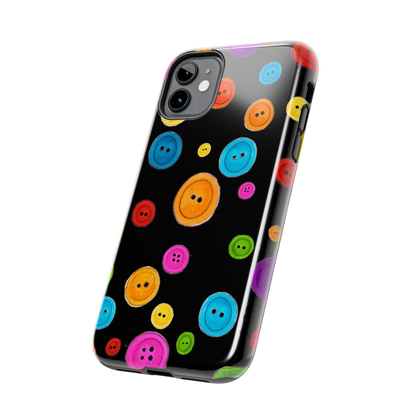 Button Dots Black Phone Case