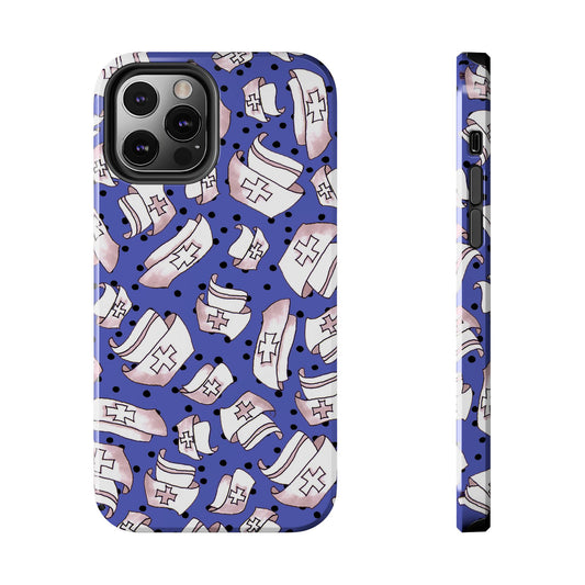 Med Hats Blue / Black Phone Case