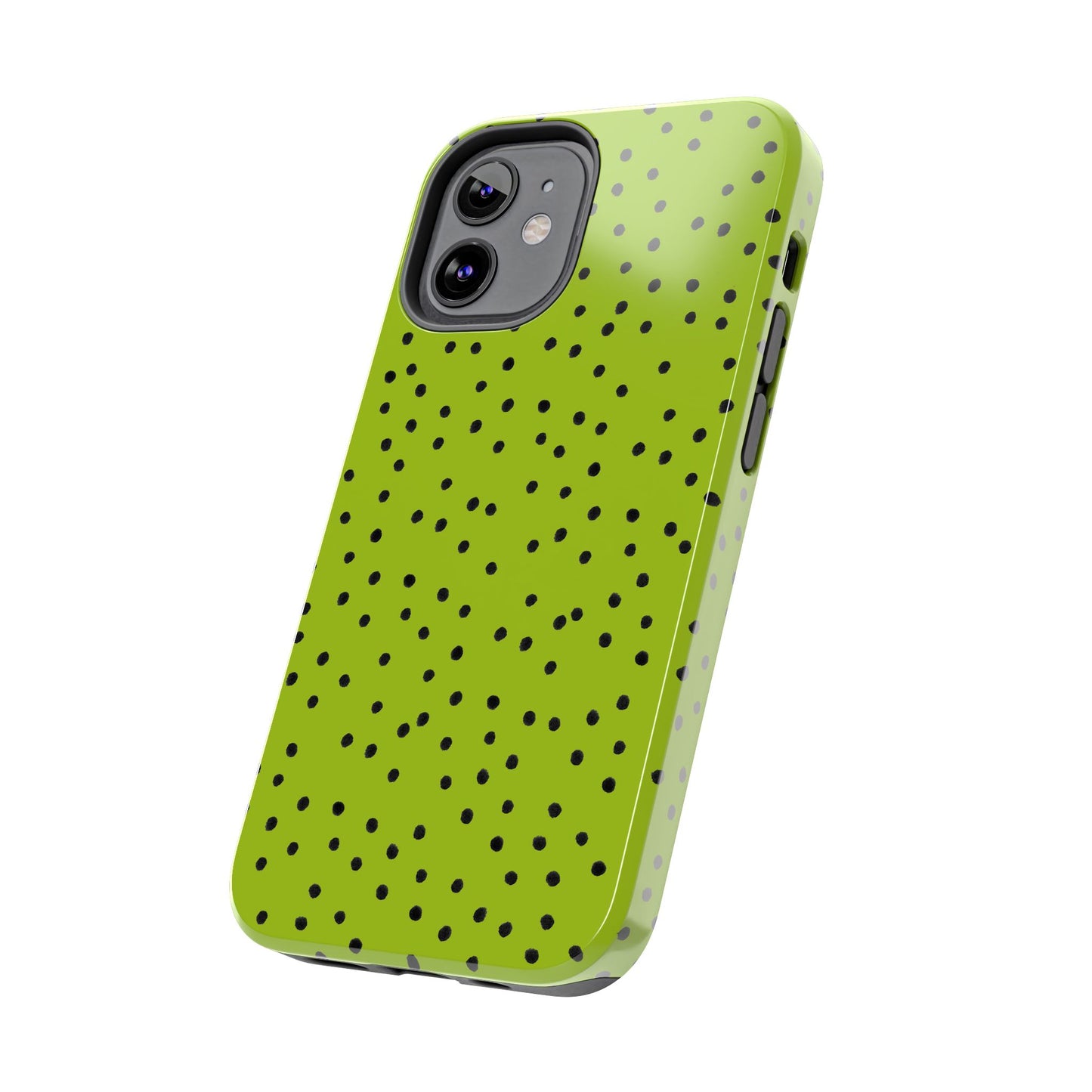 Dinky Dots Chartreuse / Black Phone Case