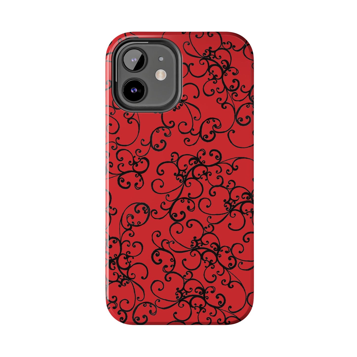 Elegant Scroll Red / Black Phone Case