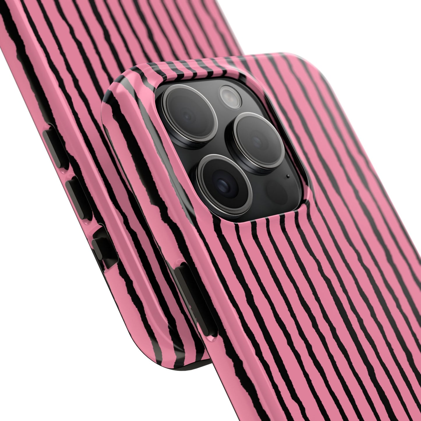 Sorta Stripe Bright Pink / Black Phone Case