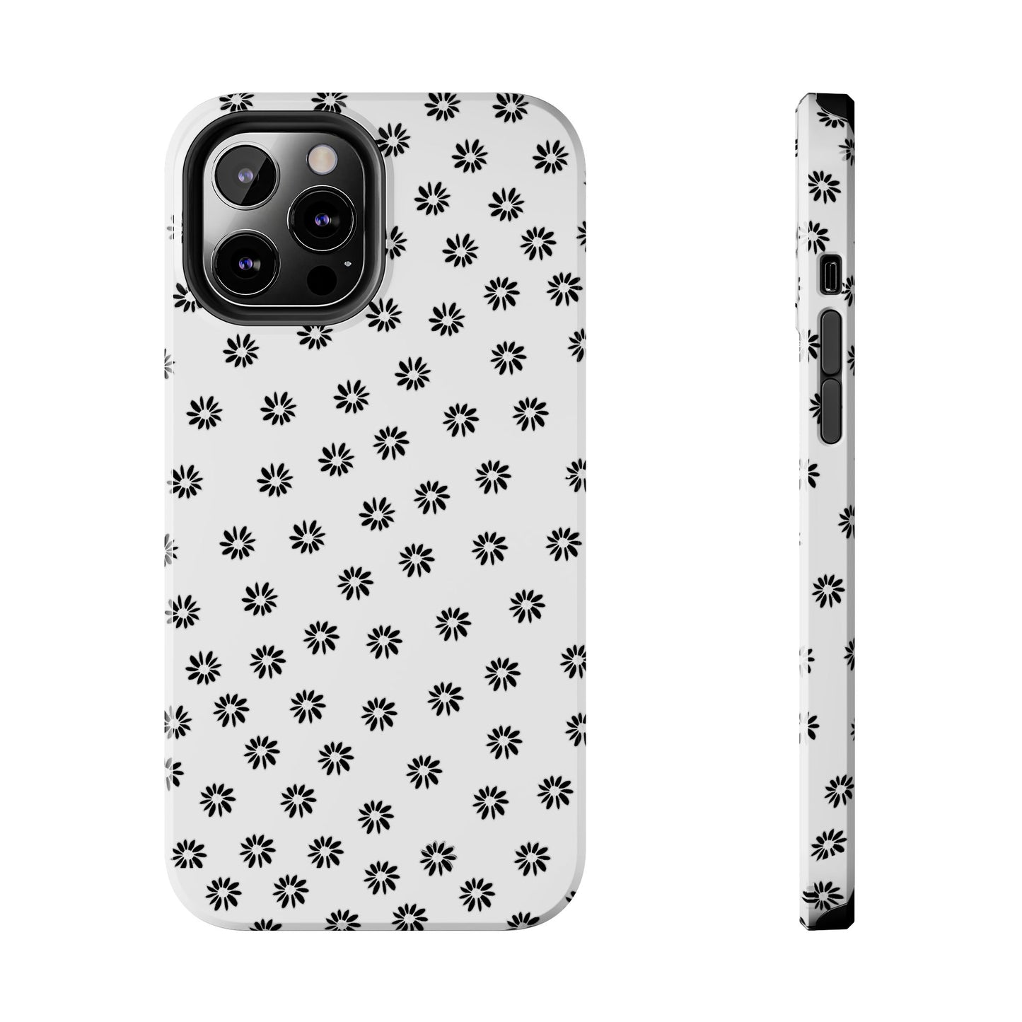 Daisy Dot White / Black Phone Case