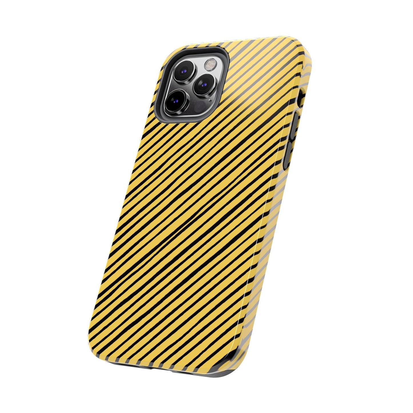 Quirky Bias Stripe Yellow / Black Phone Case
