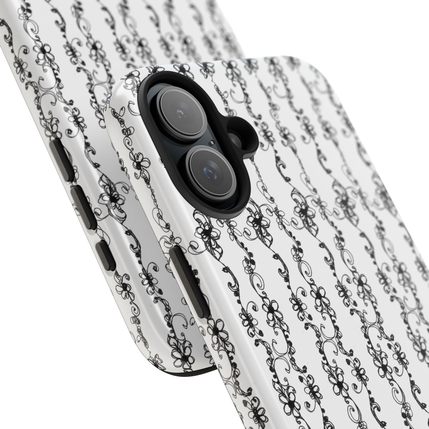 Flower Scroll Stripe Phone Case