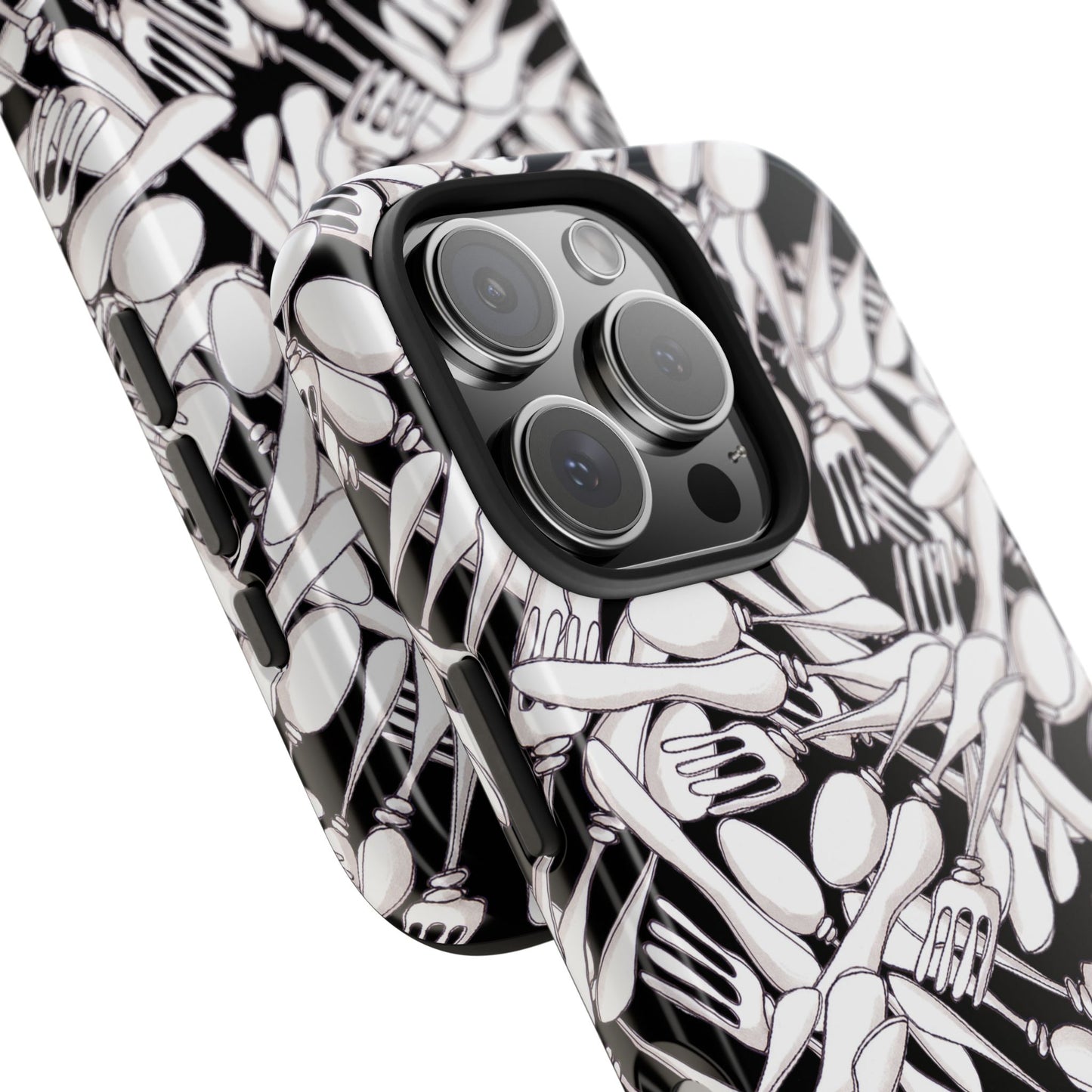 Silverware Wars Black Phone Case