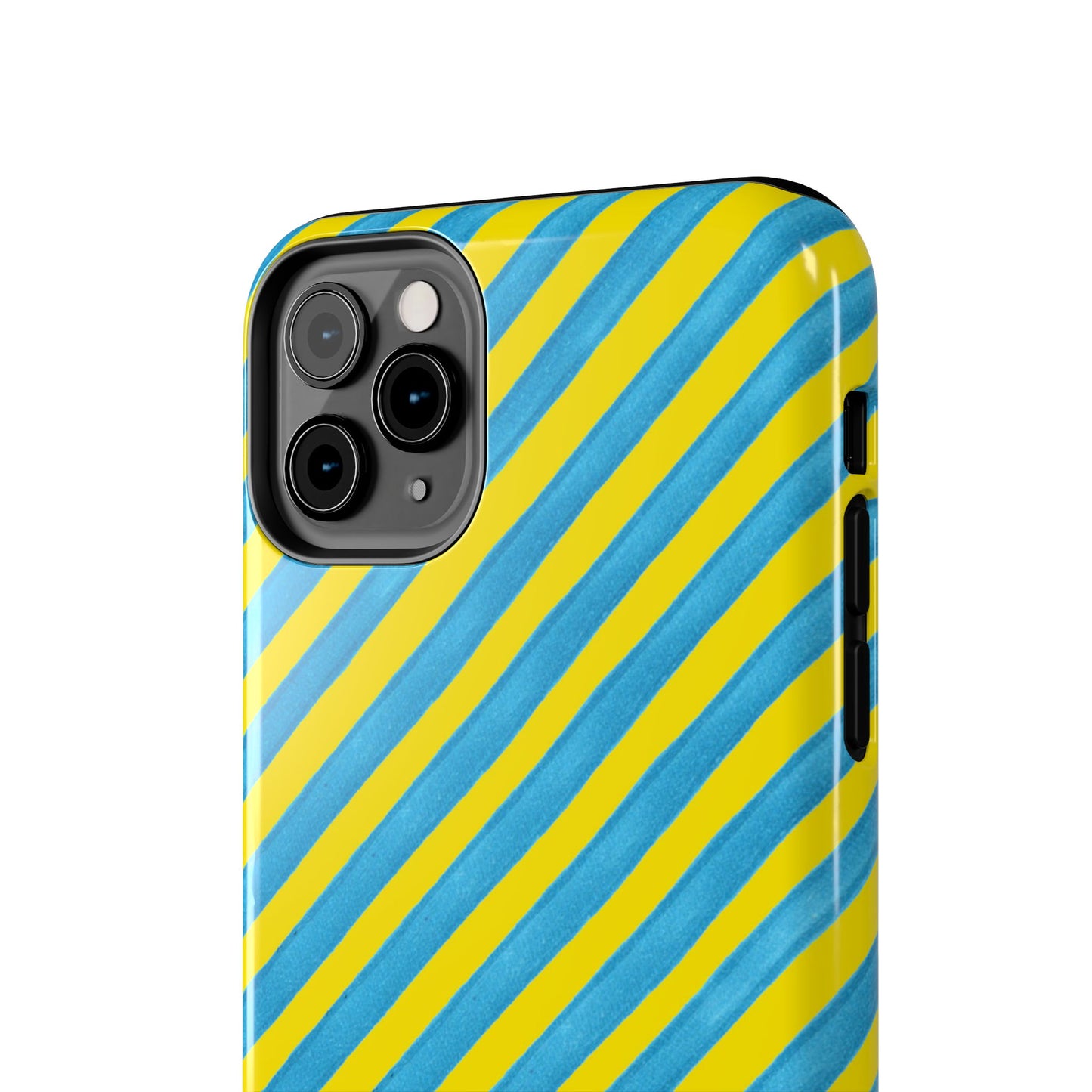 Bias Stripe Turquoise / Yellow Phone Case