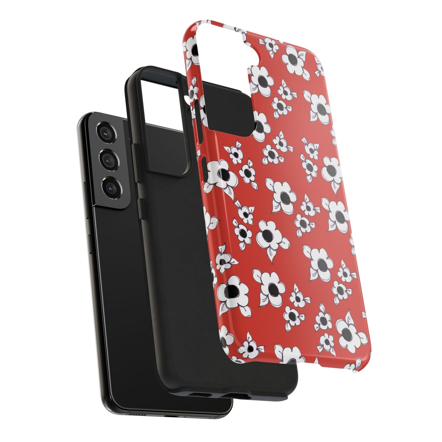 Daisy Cluster Red / Black Phone Case