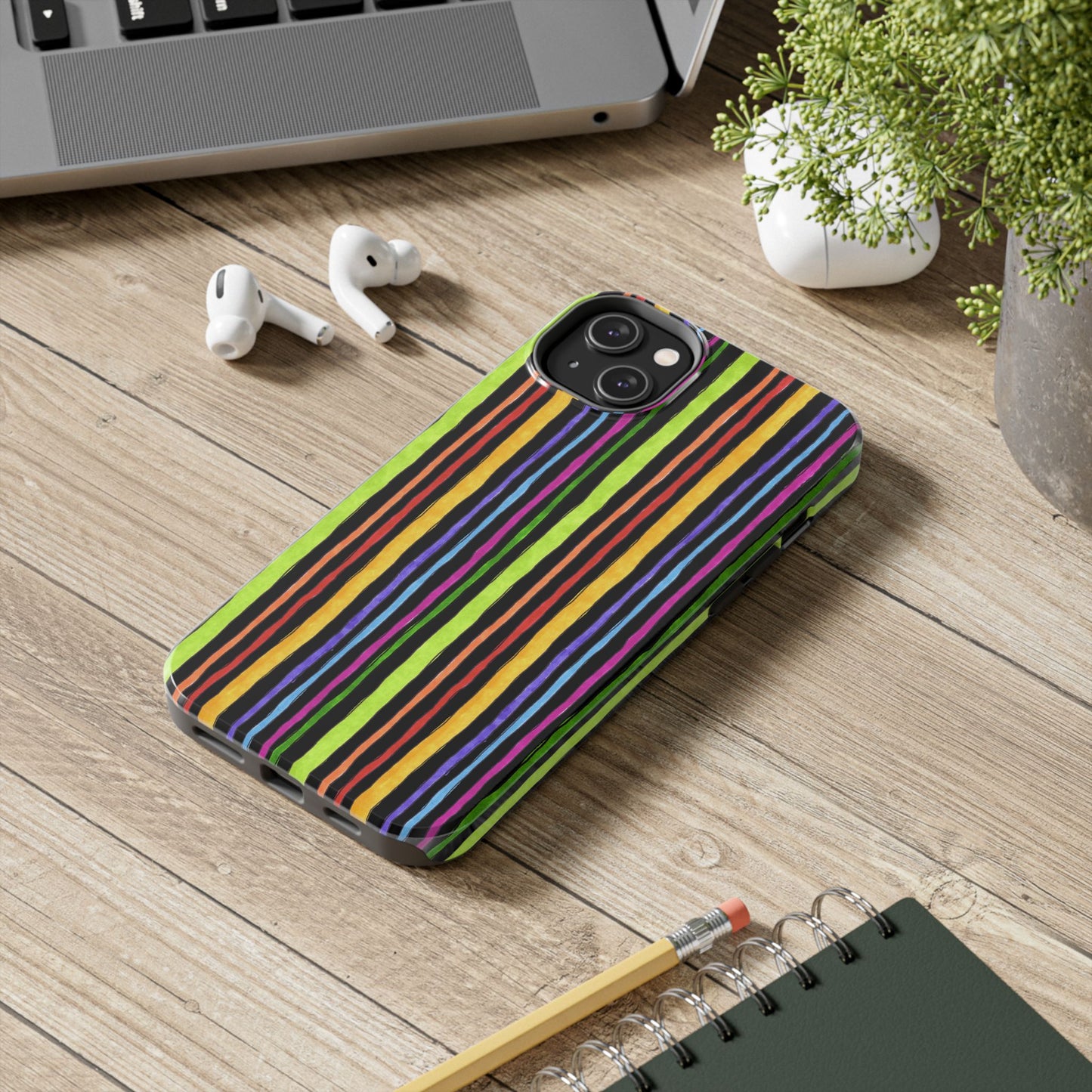 Stripe Fancy Black Phone Case