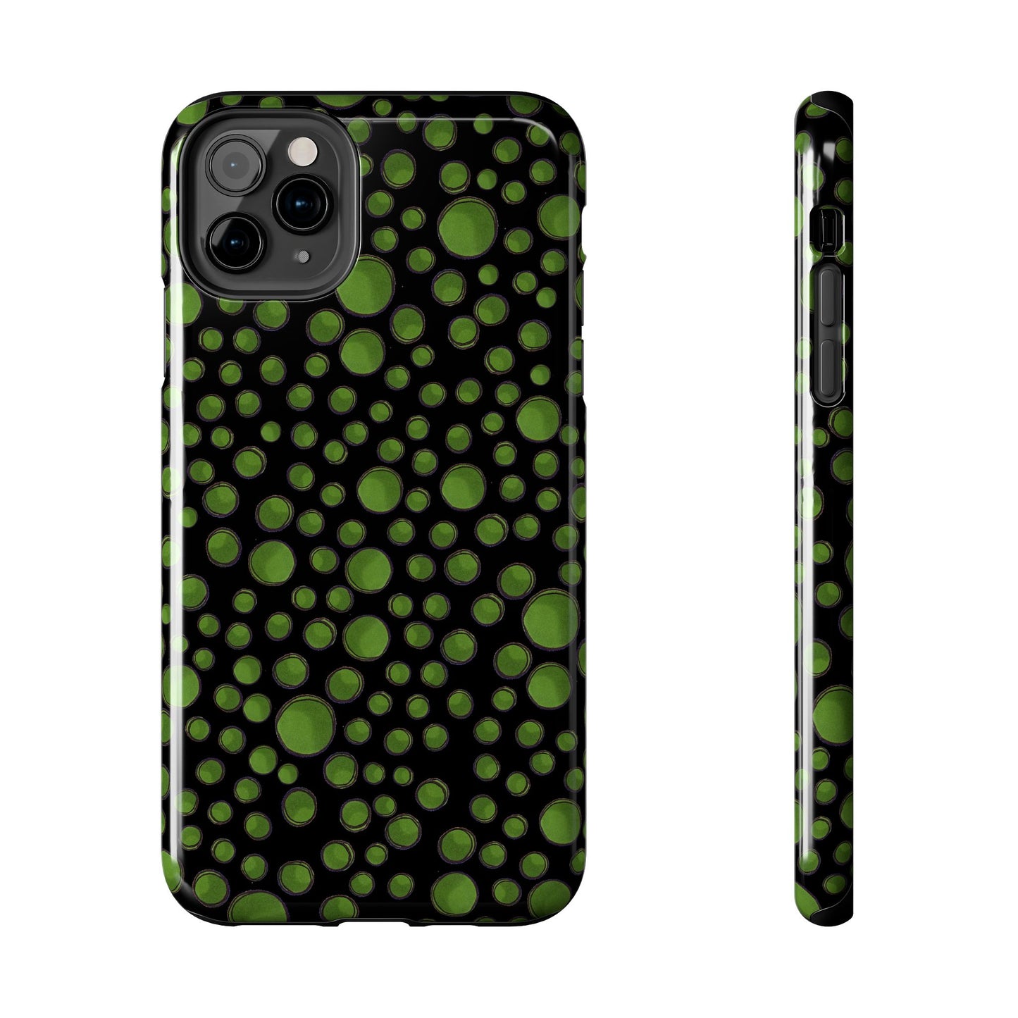Dot Assortment Black / Green Phone Case