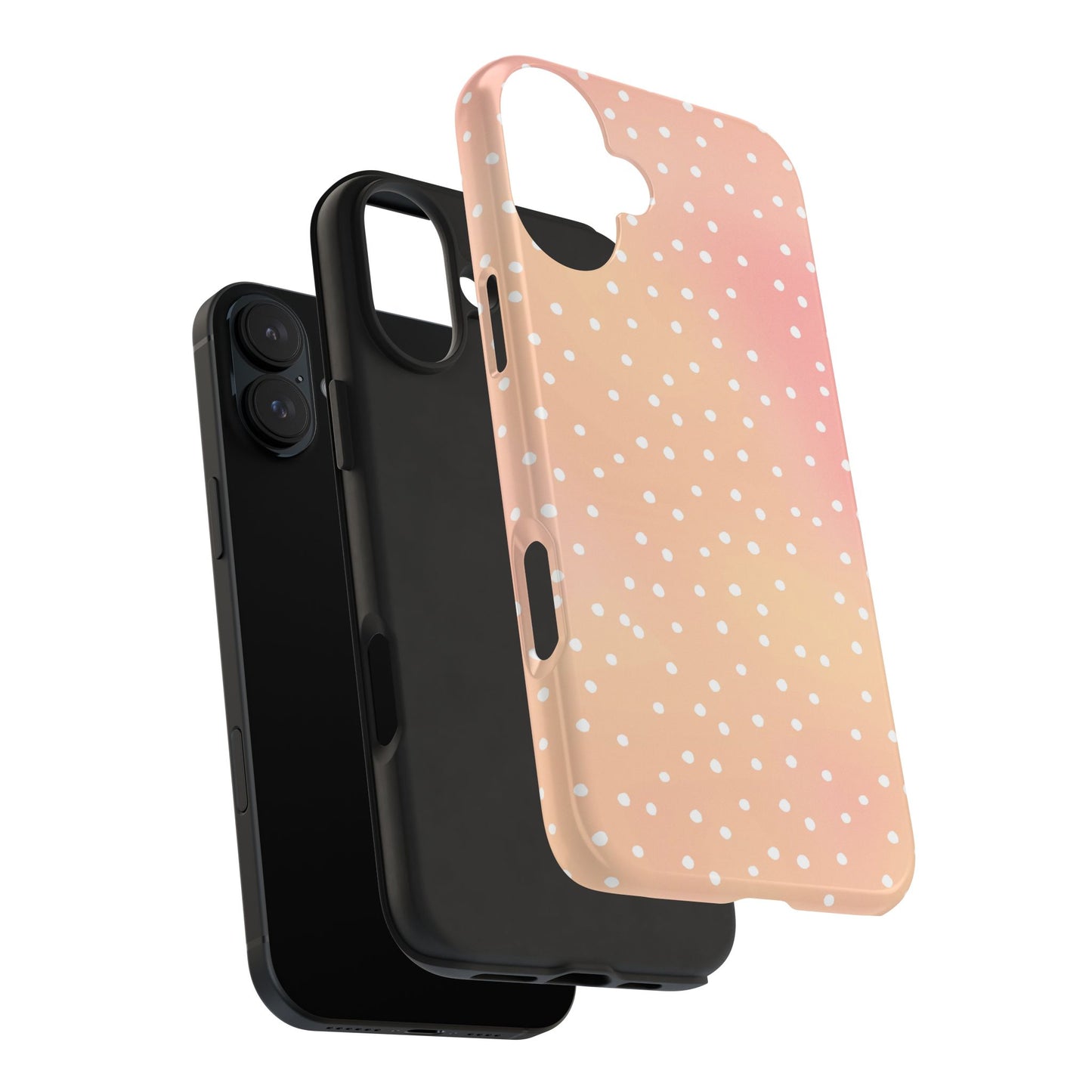 Dinky Dots Peach / White Phone Case
