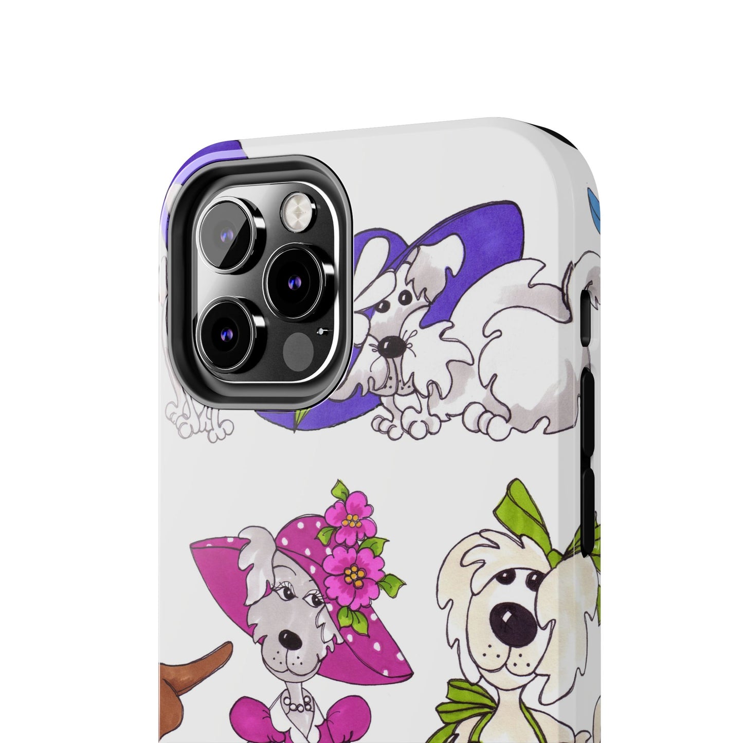 Fancy Dog Line Up White Phone Case