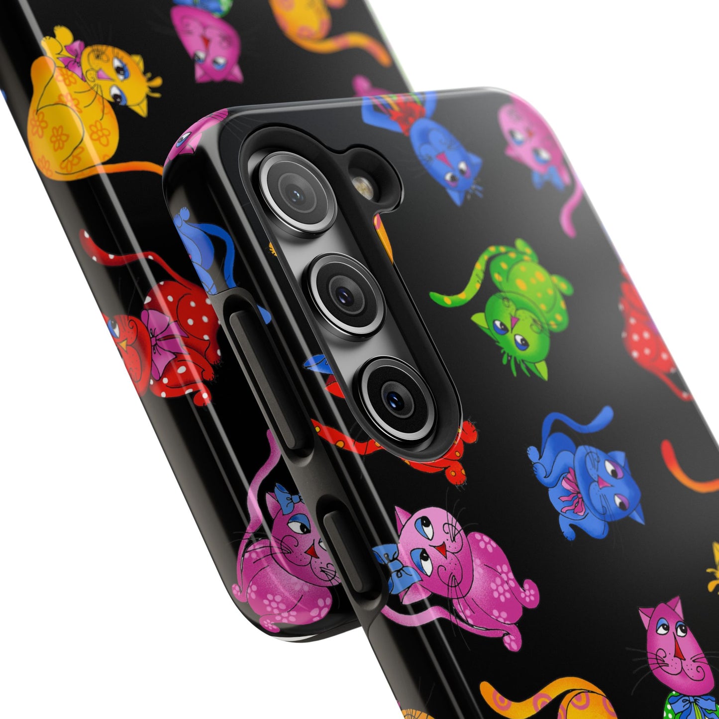 Tossed Cool Cats Black Phone Case
