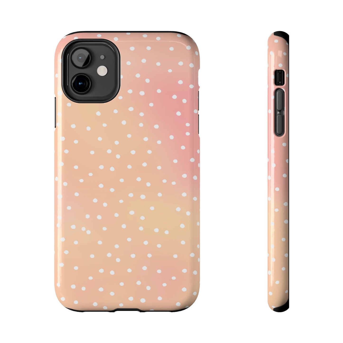Dinky Dots Peach / White Phone Case