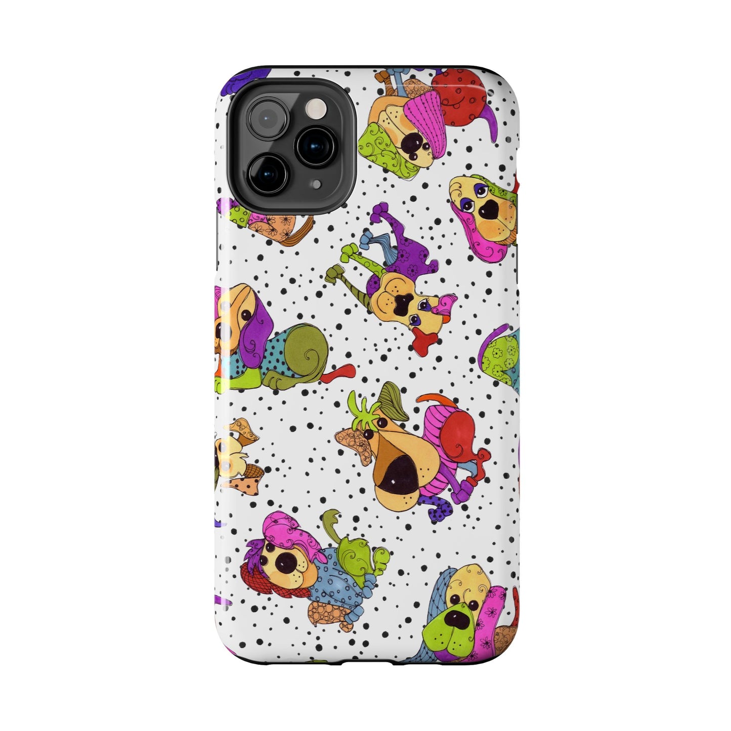 Tossed Happy Dogs White Phone Case