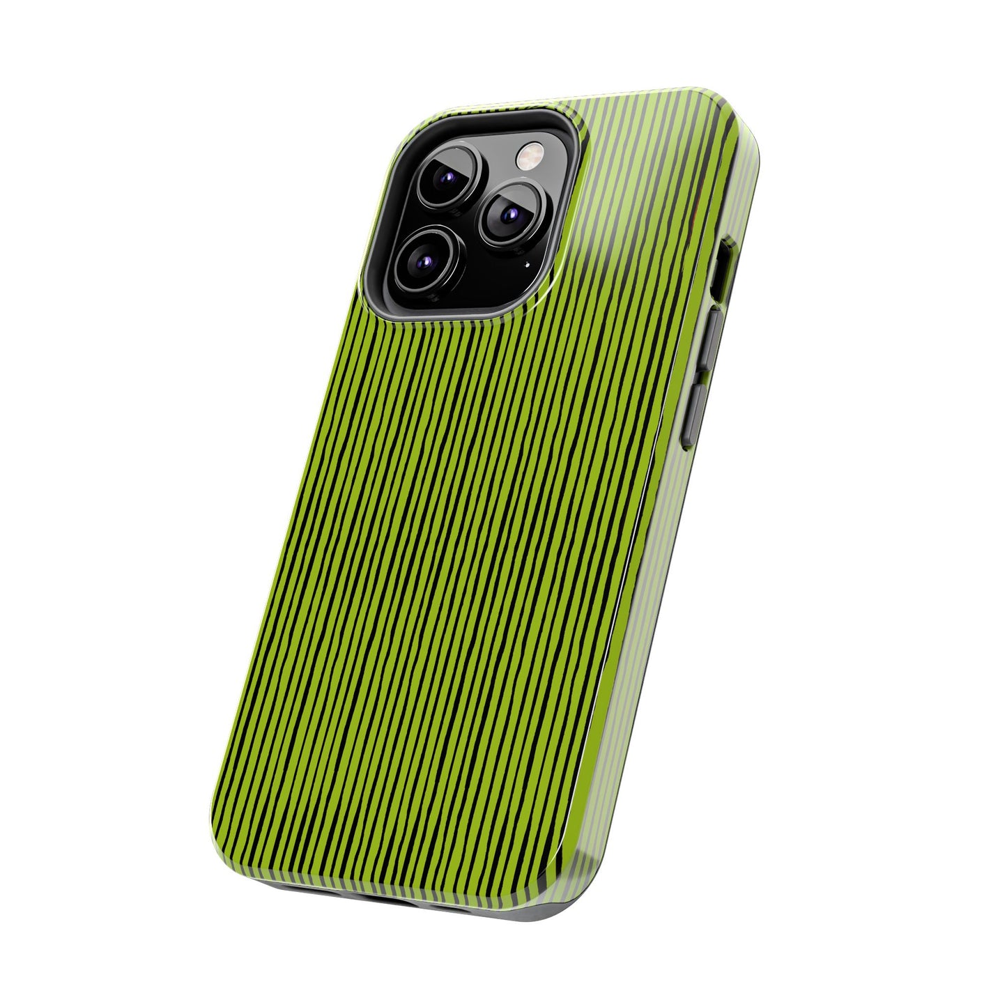 Quirky Pin Stripe Green / Black Phone Case