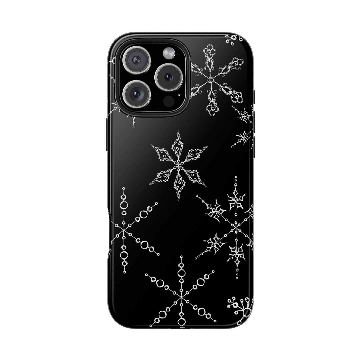 Snowflakes Black Phone Case
