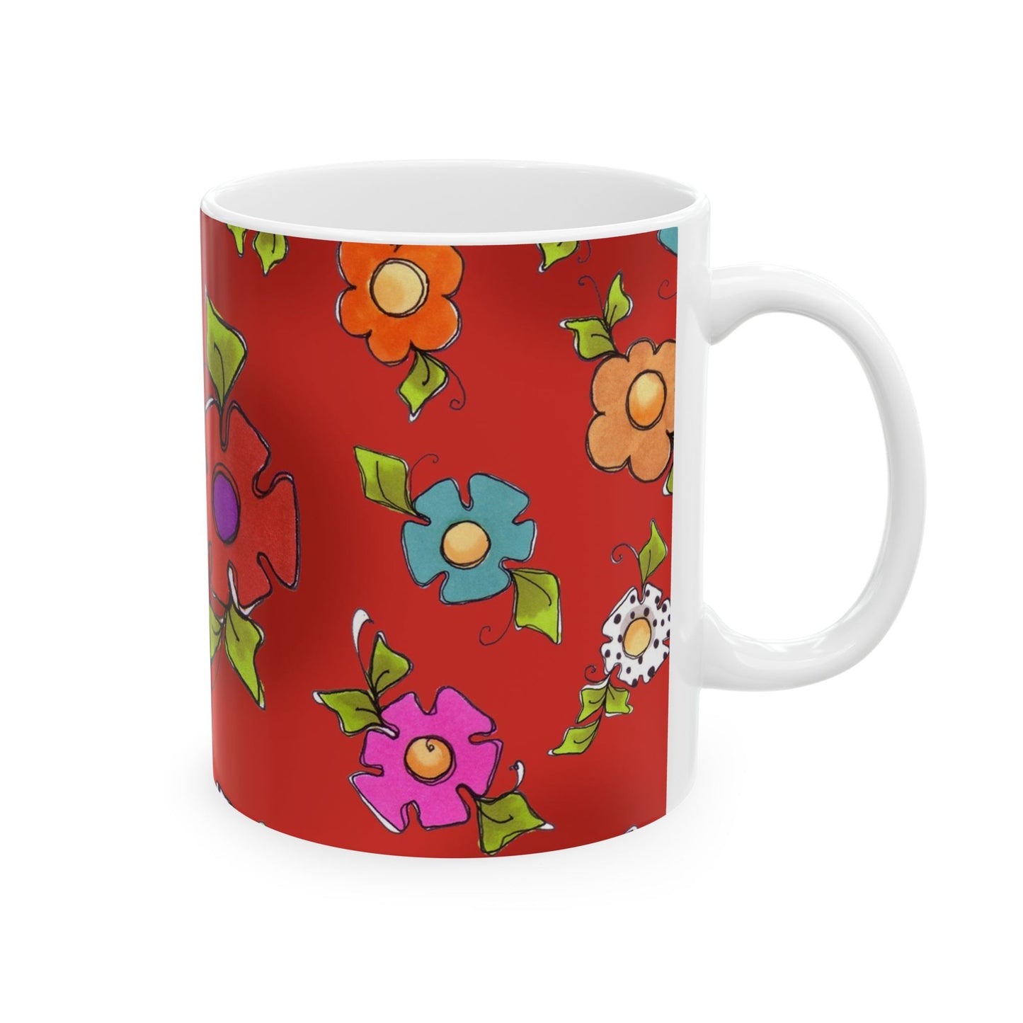 Happy Blooms Red Cup