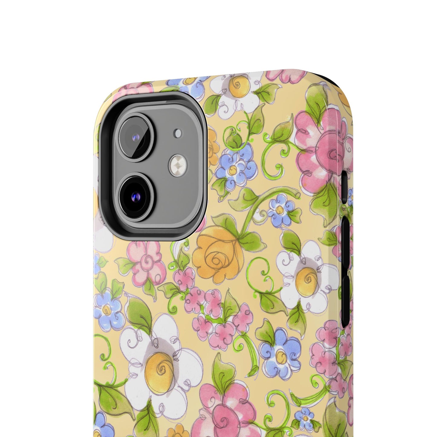 Flower Frolic Yellow Phone Case