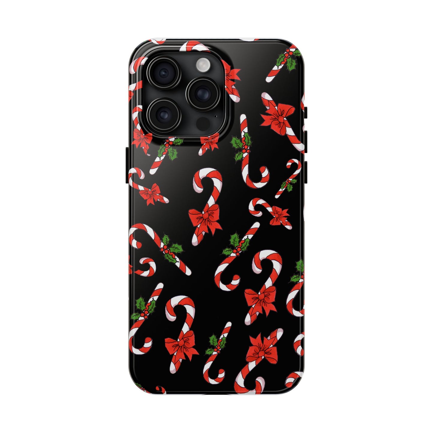 Candy Cane Crowd Black Phone Case
