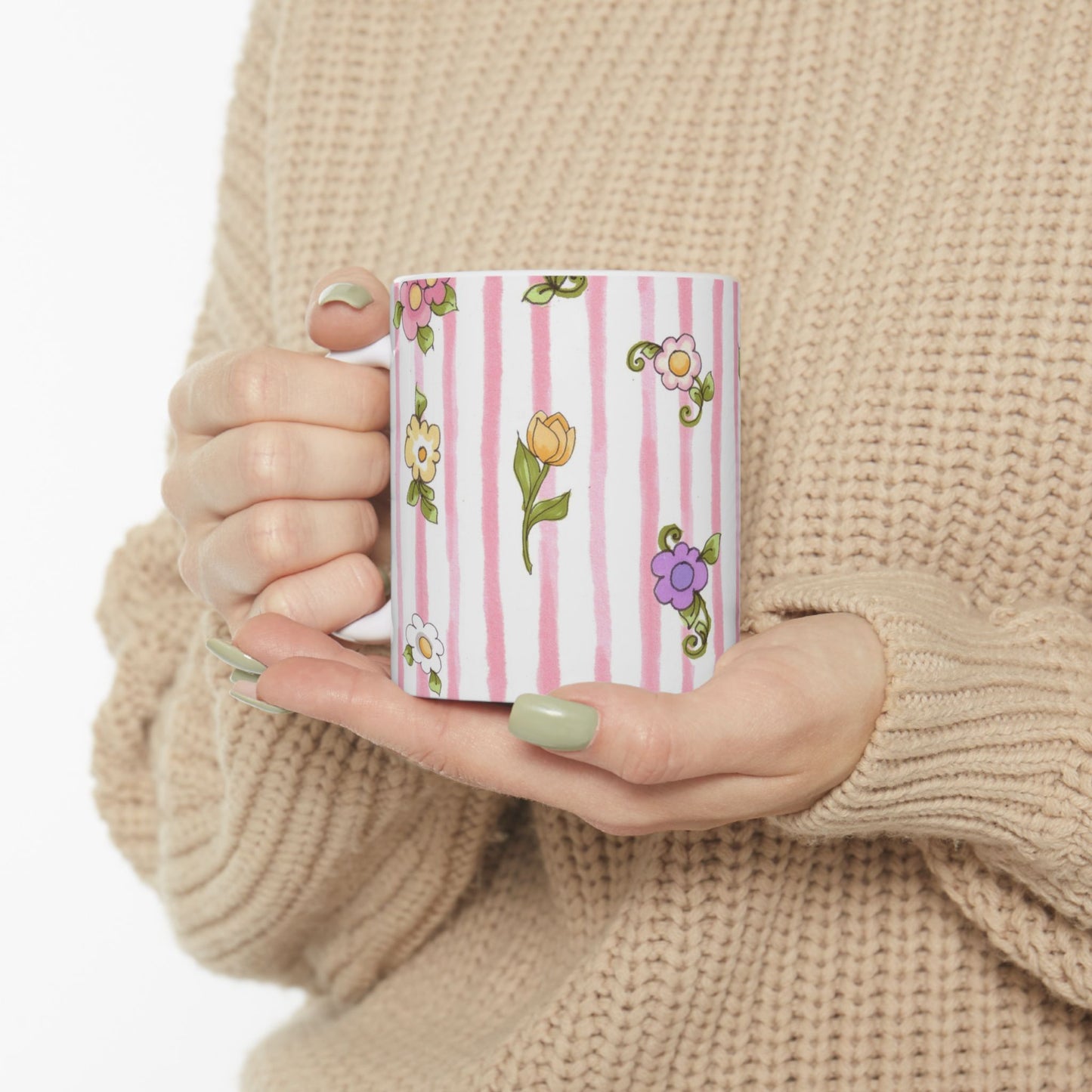 Pretty Posies Stripe Cup