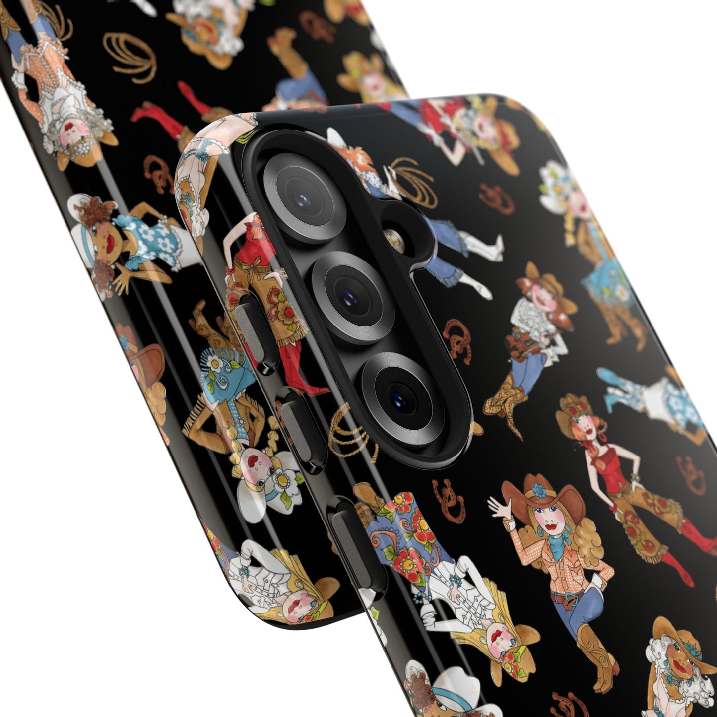 Tossed Cowgirls Black Phone Case