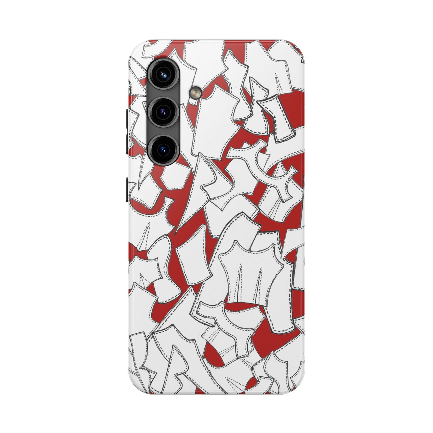 Pattern Pieces Red Phone Case