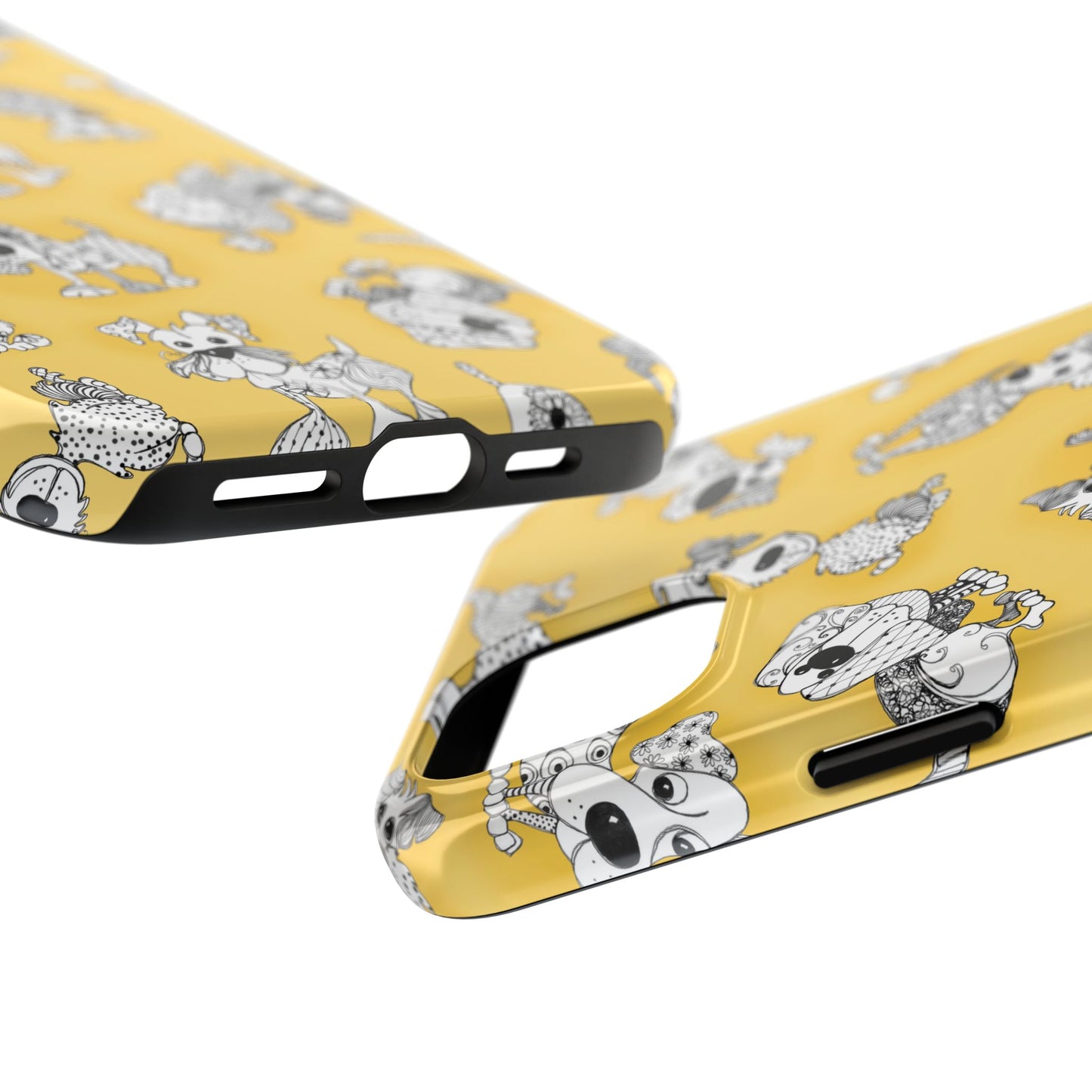 Doodle Dogs Yellow Phone Case