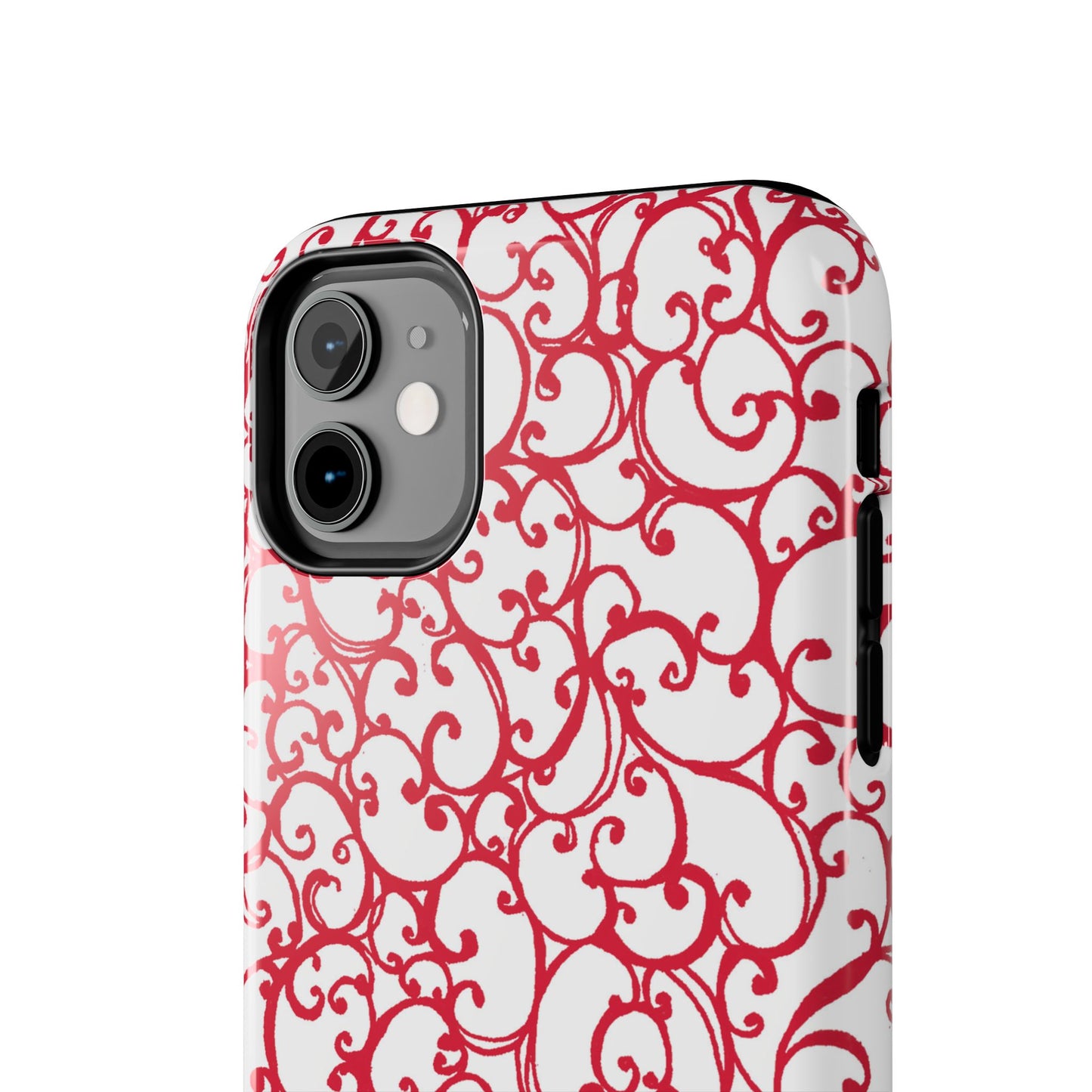 Scrollie White / Red Phone Case