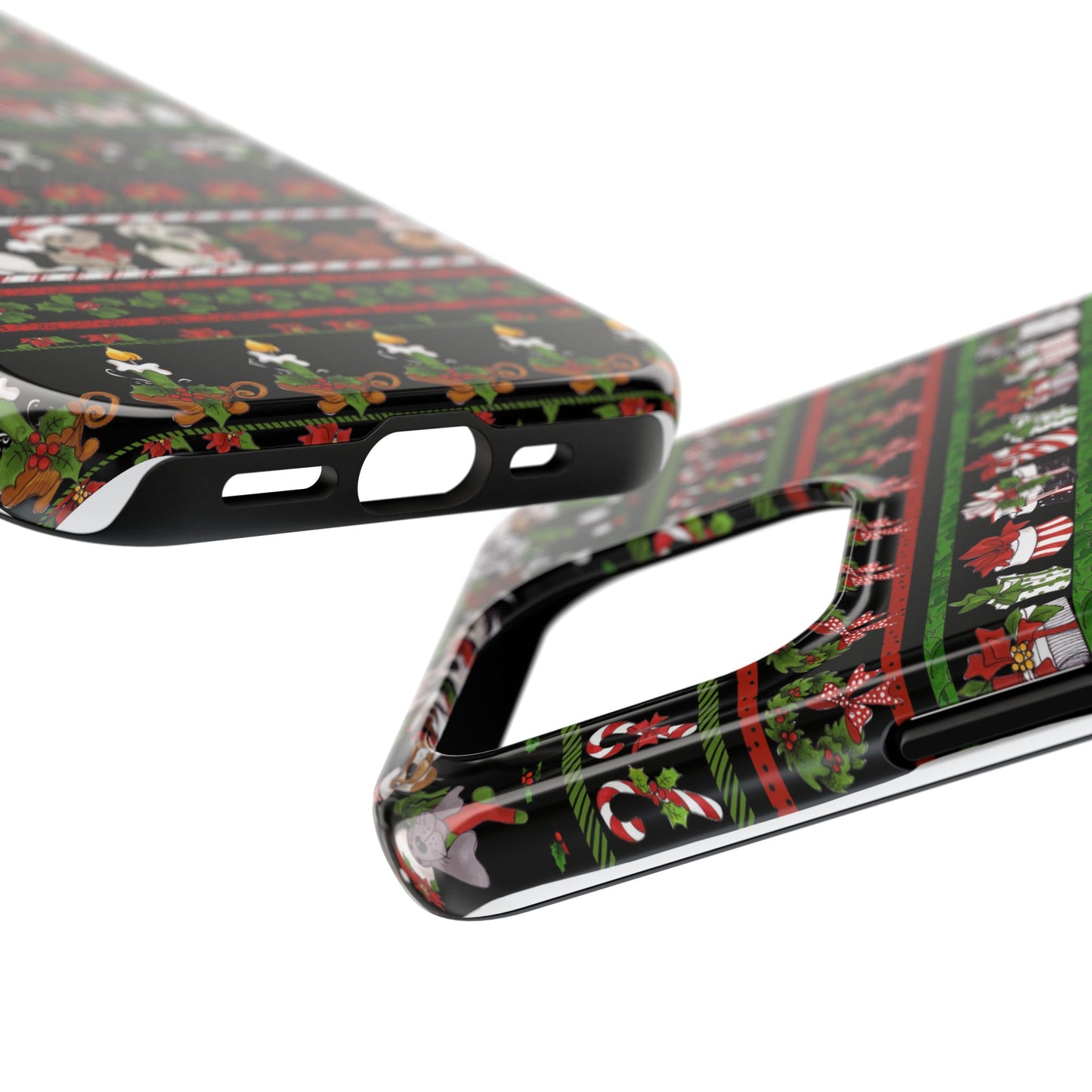 Holiday Borders Black Phone Case