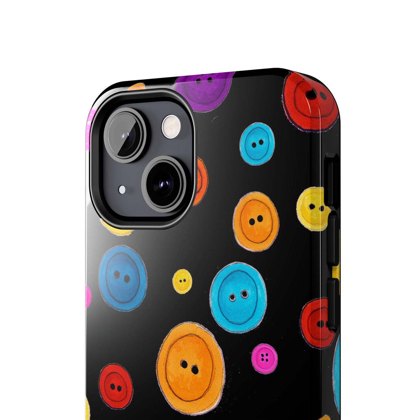 Button Dots Black Phone Case