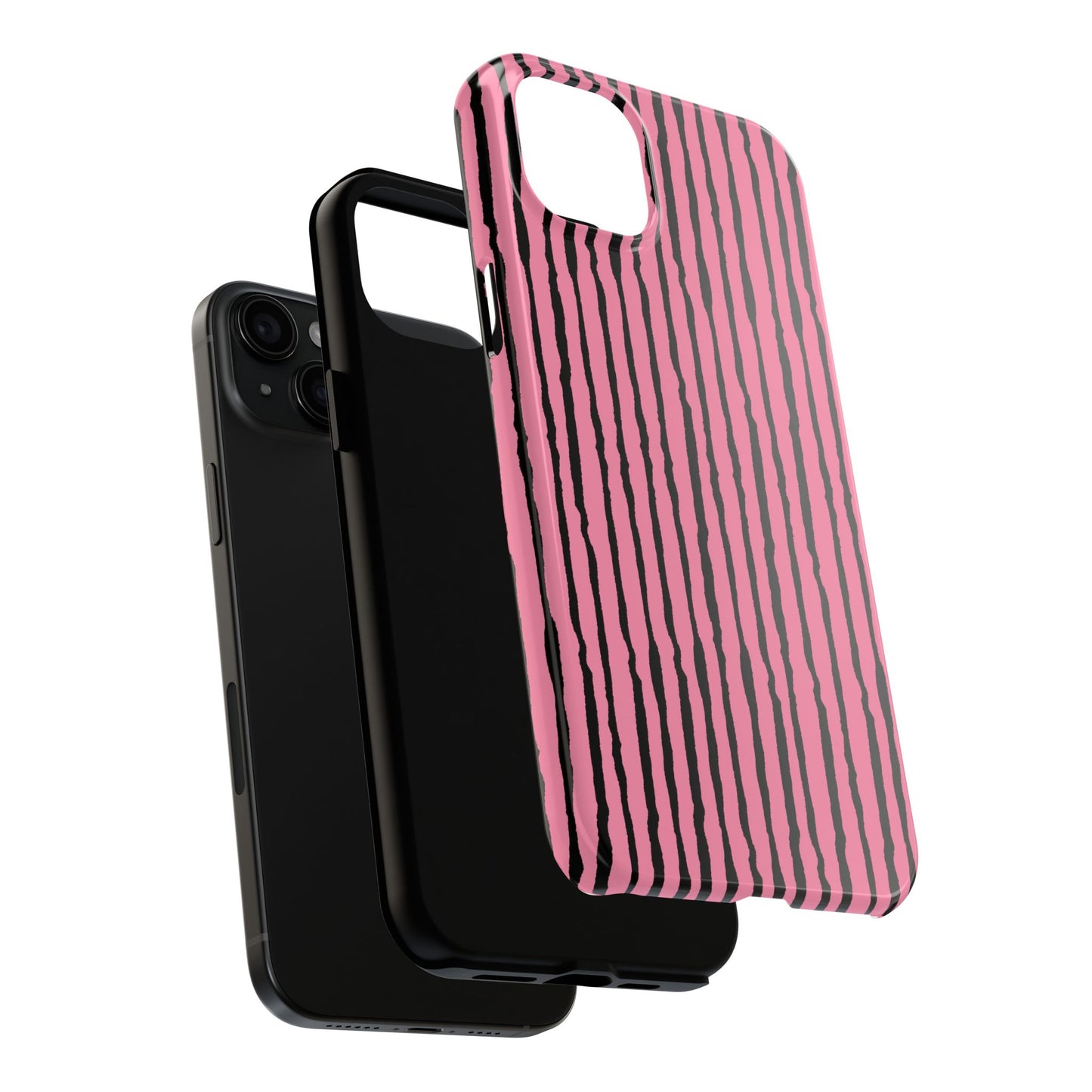 Sorta Stripe Pink / Black Phone Case