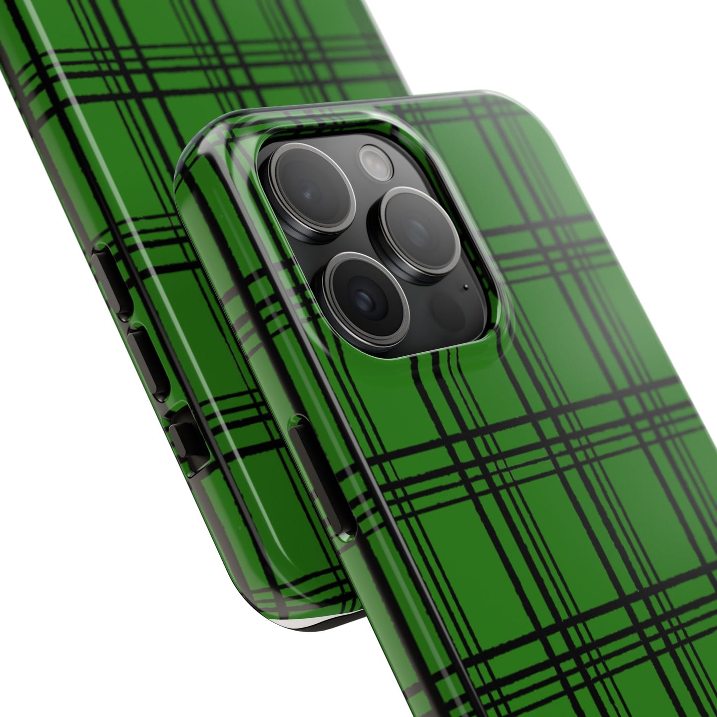 Glad Plaid Green / Black Phone Case
