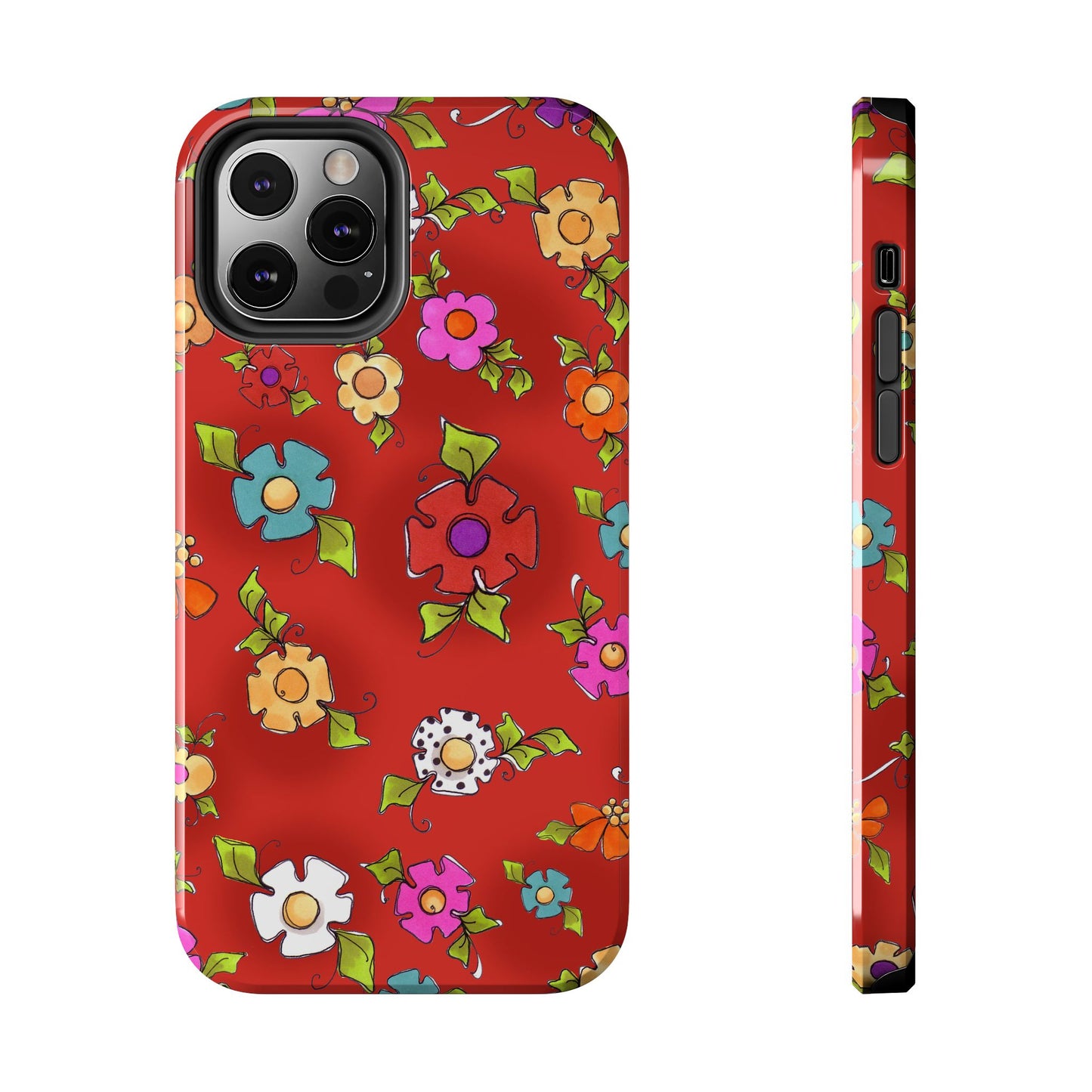 Happy Blooms Red Phone Case