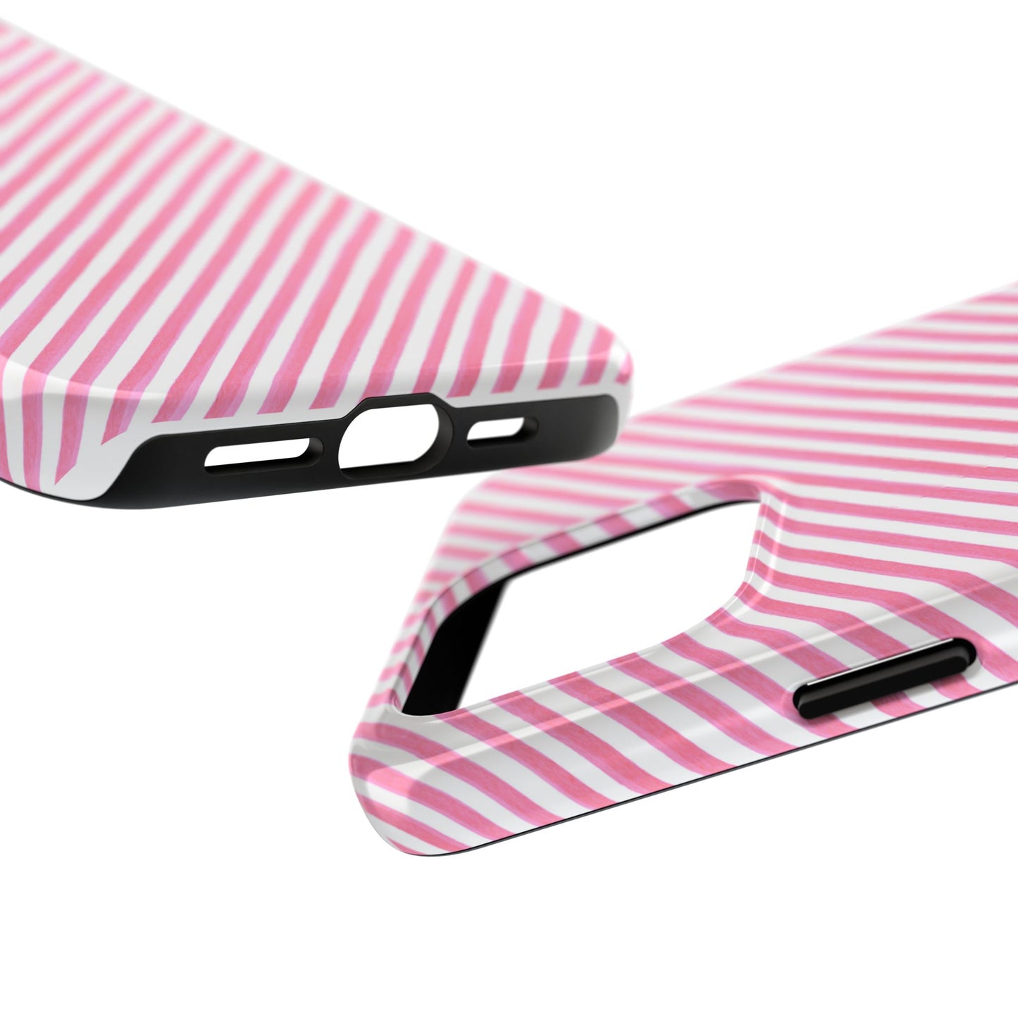 Bias Stripe Pink / White Phone Case