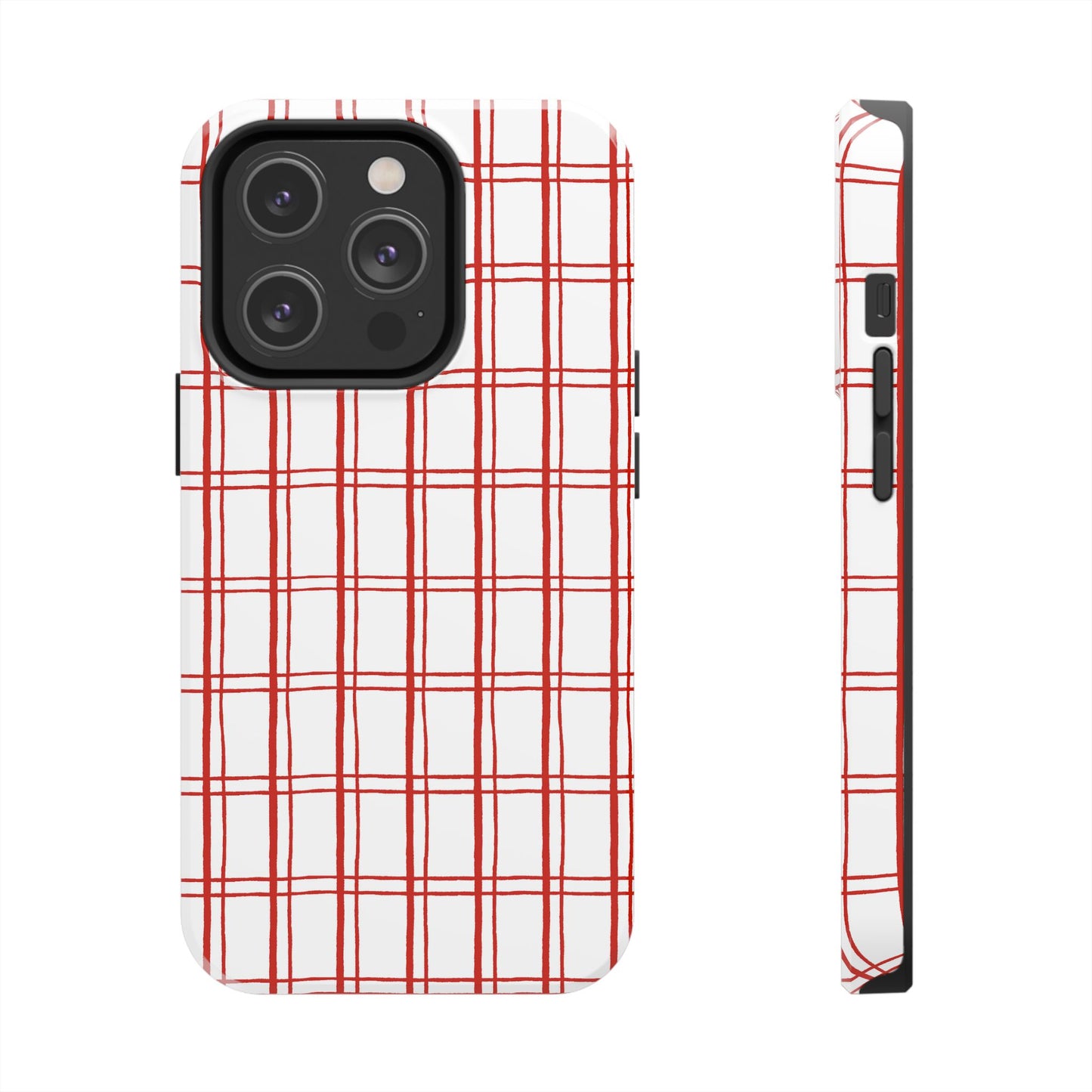 Little Plaid White / Red Phone Case