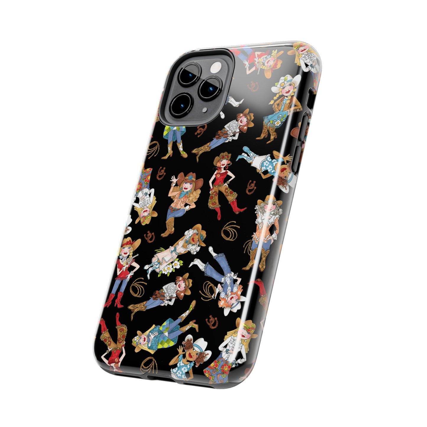 Tossed Cowgirls Black Phone Case