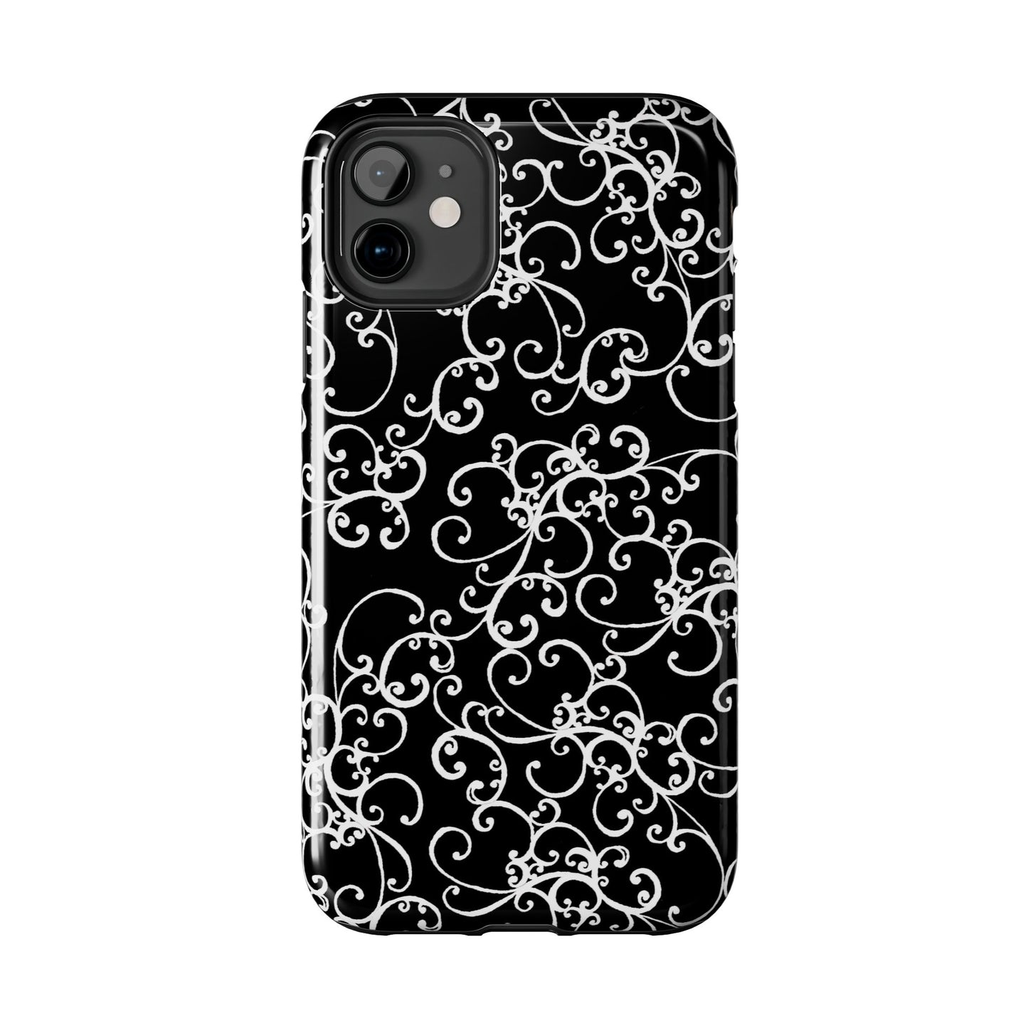 Elegant Scroll Black / White Phone Case