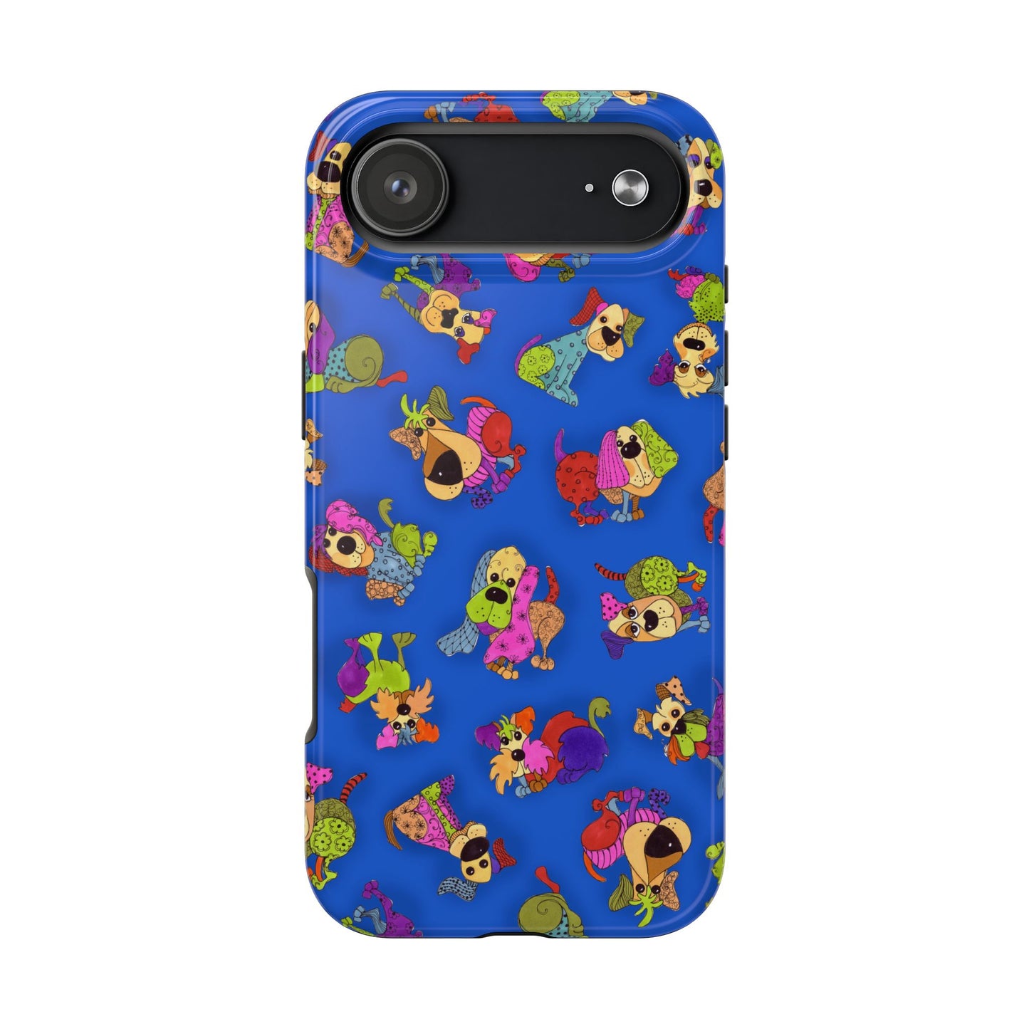 Tossed Happy Dogs Blue Phone Case