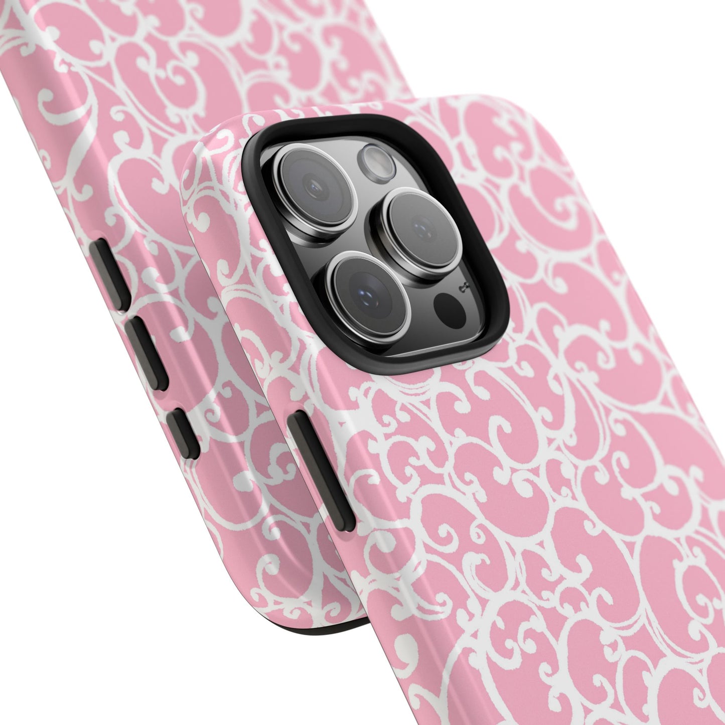 Scrollie Pink / White Phone Case