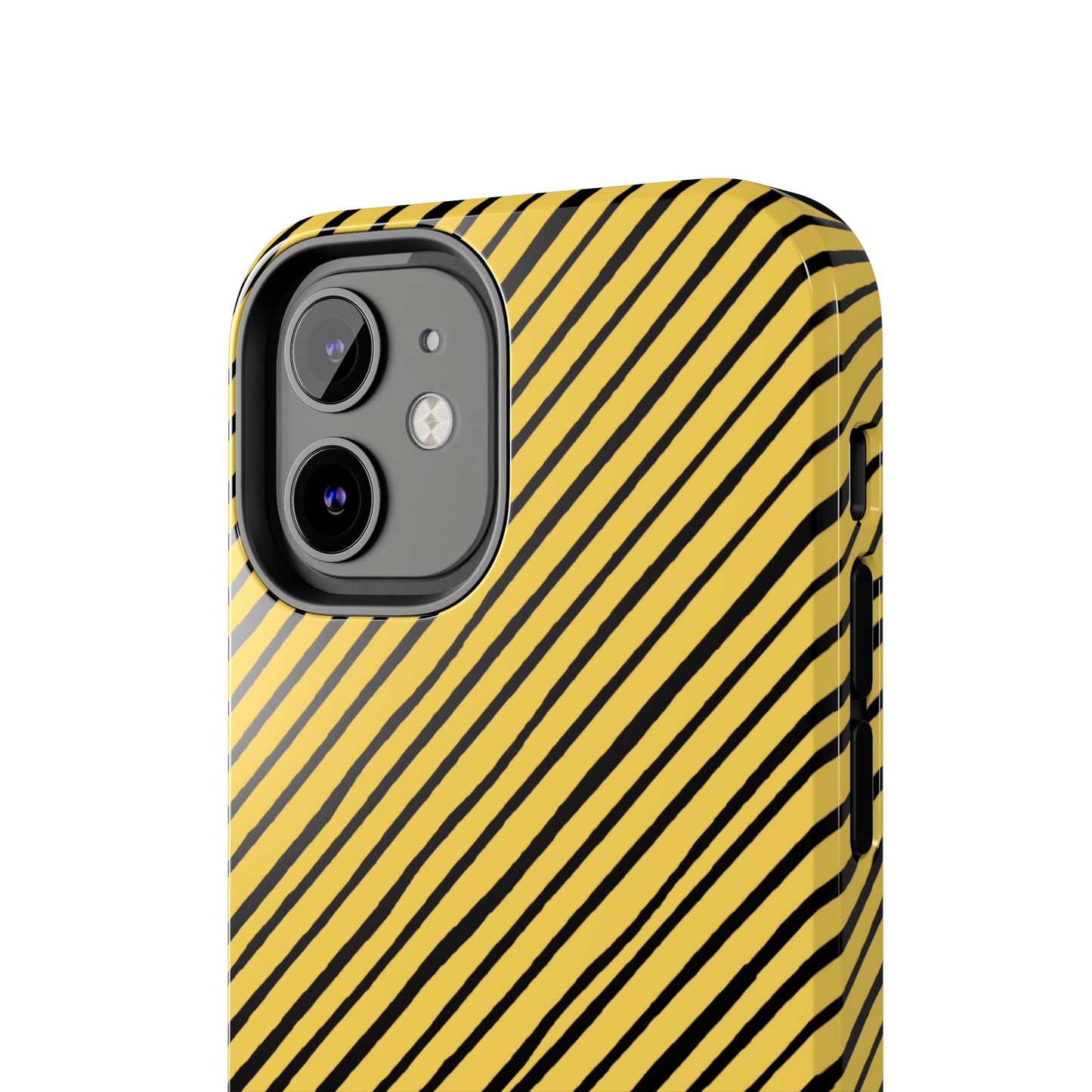 Quirky Bias Stripe Yellow / Black Phone Case
