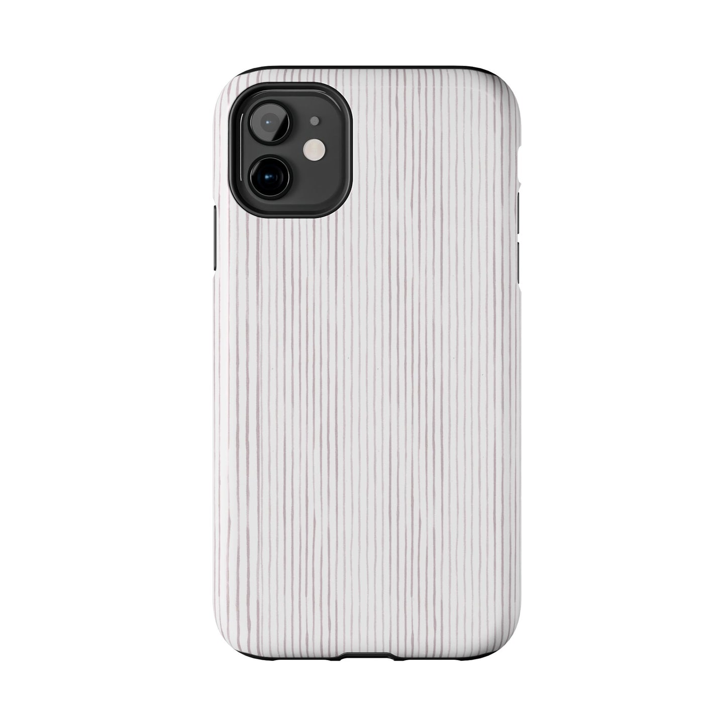 Happy Stripe White / Silver Phone Case