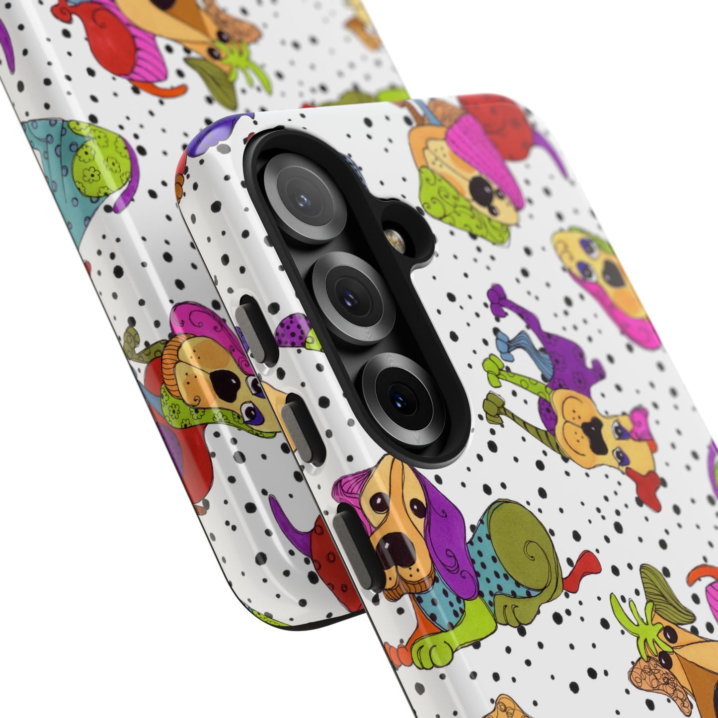 Tossed Happy Dogs White Phone Case