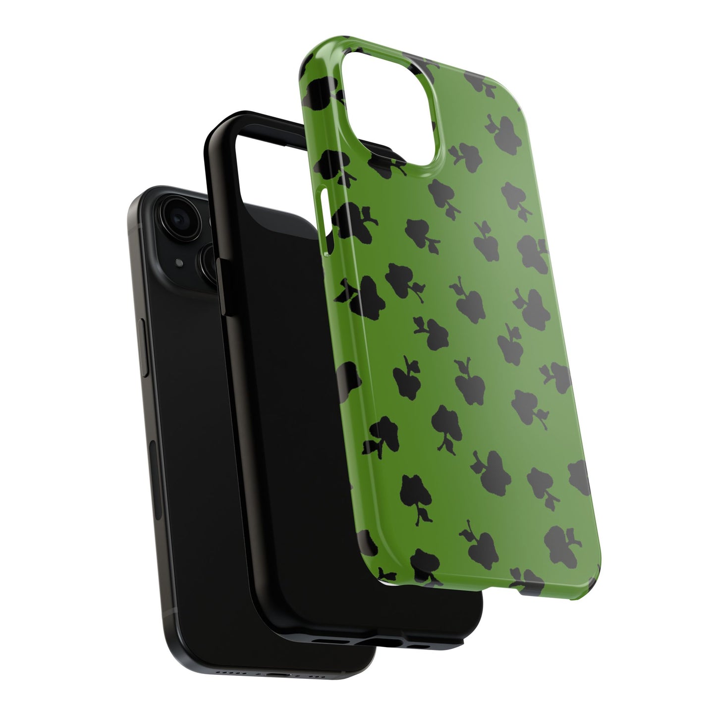 Happy Apples Green / Black Phone Case