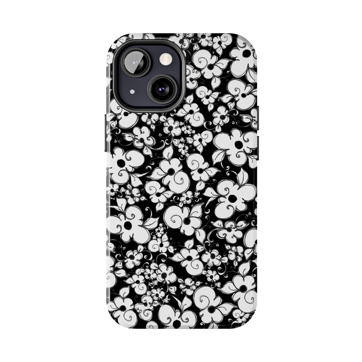 Dog Daisies Black Phone Case