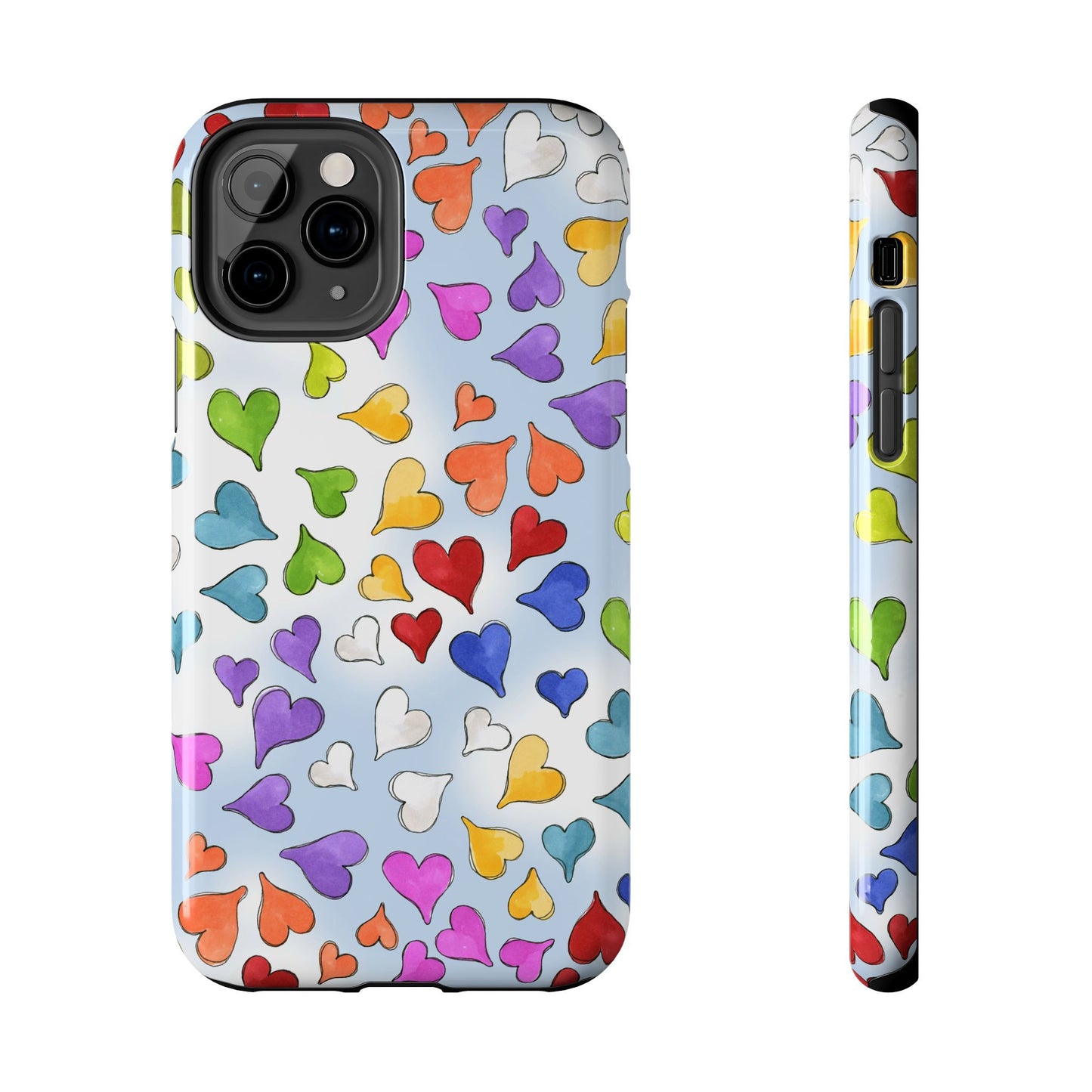 Happy Hearts Blue Sky Phone Case