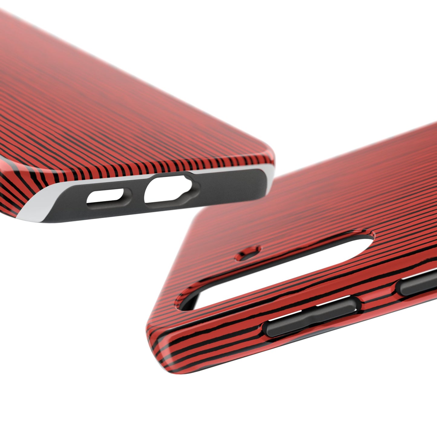 Quirky Pin Stripe Red / Black Phone Case