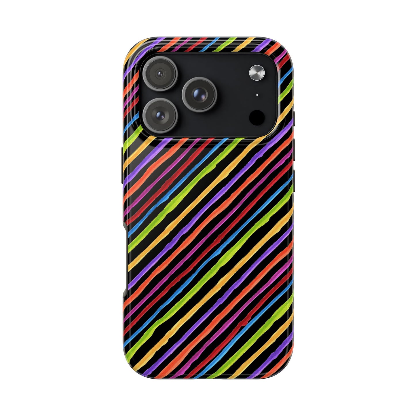 Quirky Bias Stripe Black Phone Case